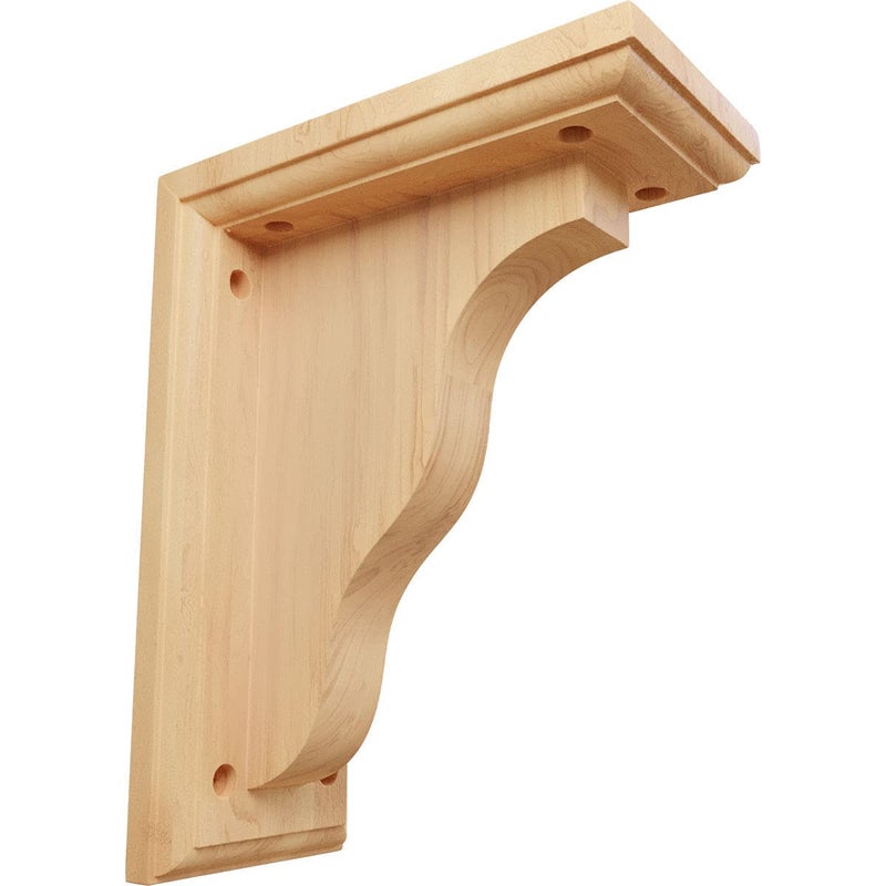 Ekena Millwork BKT03X07X09HARO Hamilton Traditional Wood Brackets, 3 1/2""W x 7""D x 9""H , Red Oak - Image 1